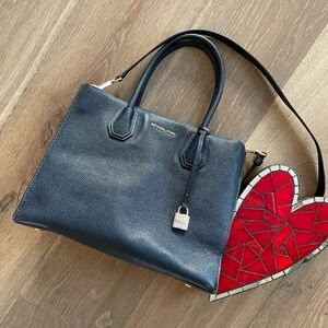 Michael Kors Mercer Accordion Pebble Leather Tote With Strap